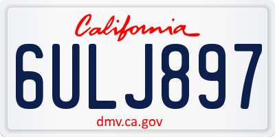 CA license plate 6ULJ897