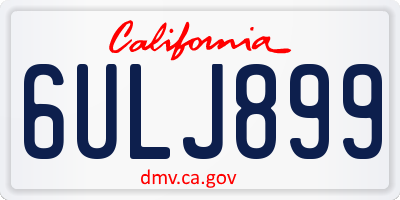 CA license plate 6ULJ899