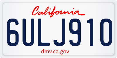 CA license plate 6ULJ910