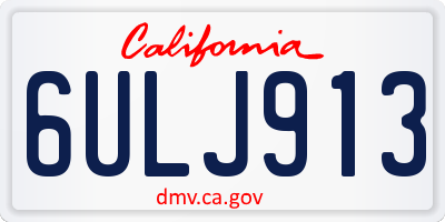 CA license plate 6ULJ913