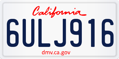 CA license plate 6ULJ916