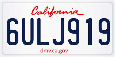 CA license plate 6ULJ919