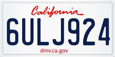CA license plate 6ULJ924
