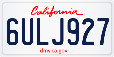 CA license plate 6ULJ927