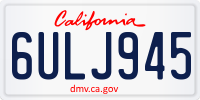 CA license plate 6ULJ945
