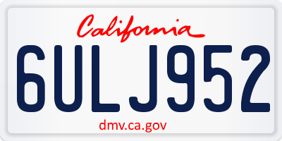 CA license plate 6ULJ952
