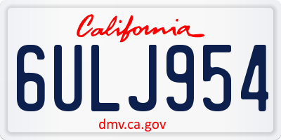 CA license plate 6ULJ954