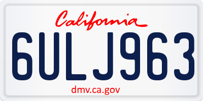 CA license plate 6ULJ963