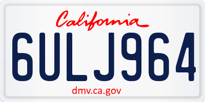 CA license plate 6ULJ964