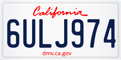 CA license plate 6ULJ974