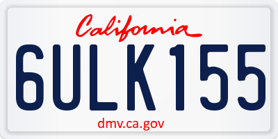 CA license plate 6ULK155