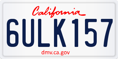 CA license plate 6ULK157