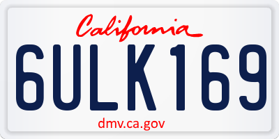 CA license plate 6ULK169