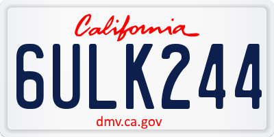 CA license plate 6ULK244
