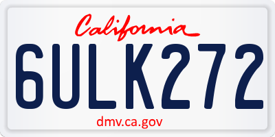 CA license plate 6ULK272