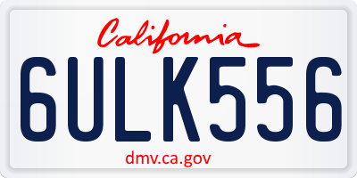 CA license plate 6ULK556