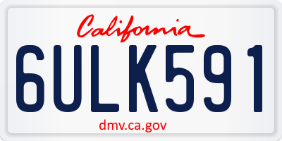 CA license plate 6ULK591