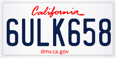 CA license plate 6ULK658