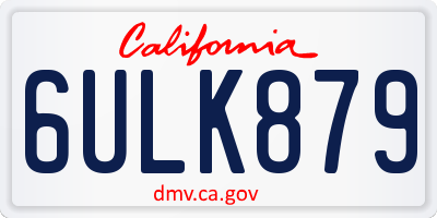 CA license plate 6ULK879