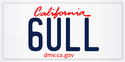 CA license plate 6ULL