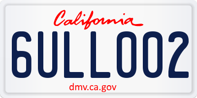 CA license plate 6ULL002