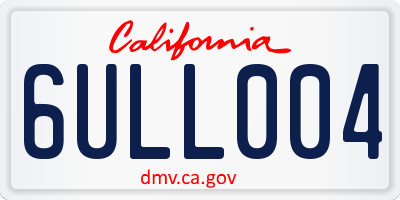 CA license plate 6ULL004