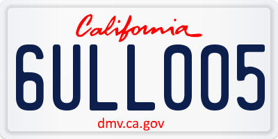CA license plate 6ULL005