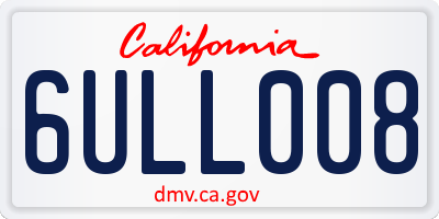 CA license plate 6ULL008