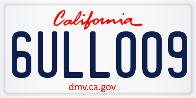 CA license plate 6ULL009