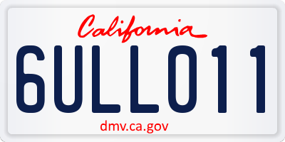 CA license plate 6ULL011
