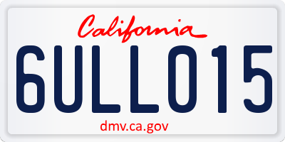 CA license plate 6ULL015
