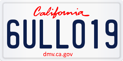 CA license plate 6ULL019