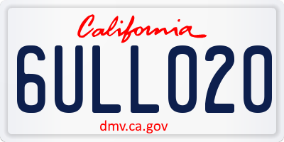 CA license plate 6ULL020