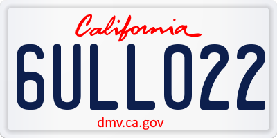 CA license plate 6ULL022