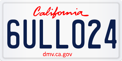 CA license plate 6ULL024