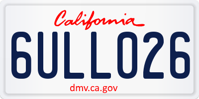 CA license plate 6ULL026