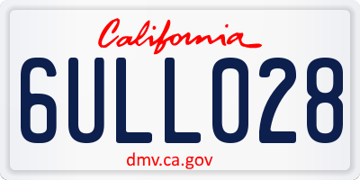 CA license plate 6ULL028