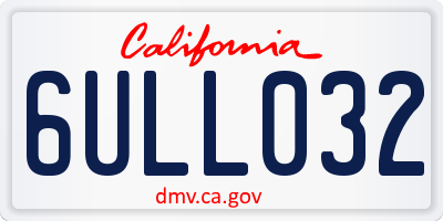 CA license plate 6ULL032