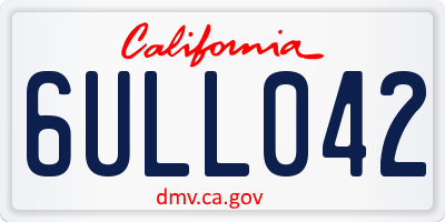 CA license plate 6ULL042