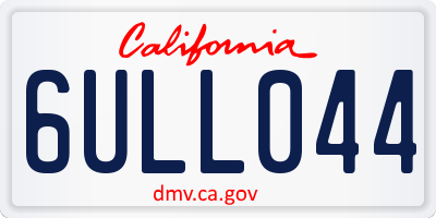 CA license plate 6ULL044