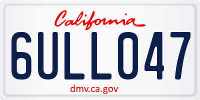CA license plate 6ULL047