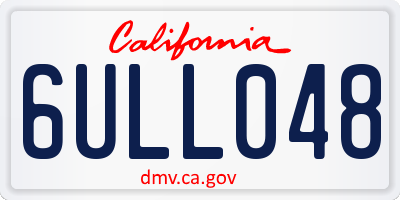 CA license plate 6ULL048