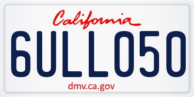 CA license plate 6ULL050