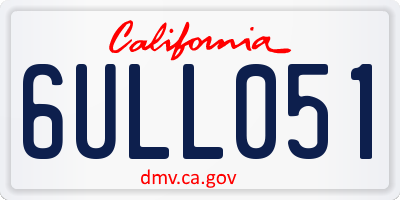 CA license plate 6ULL051