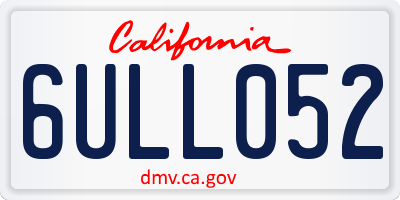 CA license plate 6ULL052