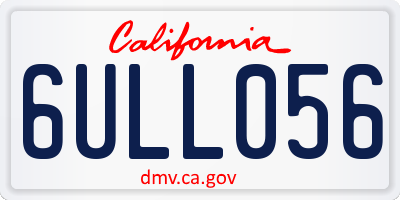 CA license plate 6ULL056