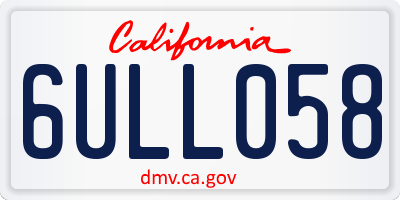 CA license plate 6ULL058