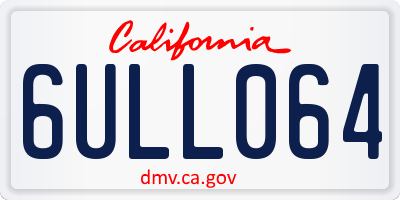 CA license plate 6ULL064