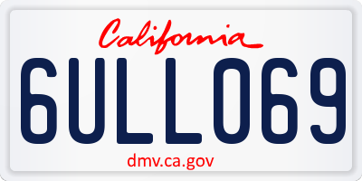 CA license plate 6ULL069