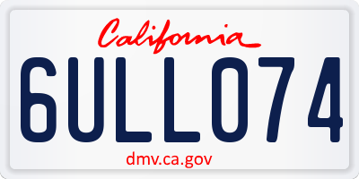 CA license plate 6ULL074